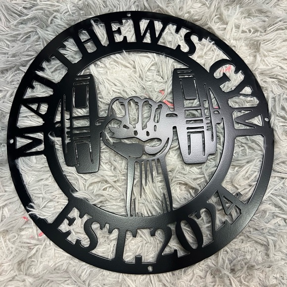 Matthew’s Gym EST 2024 Metal Sign - Picture 1 of 4
